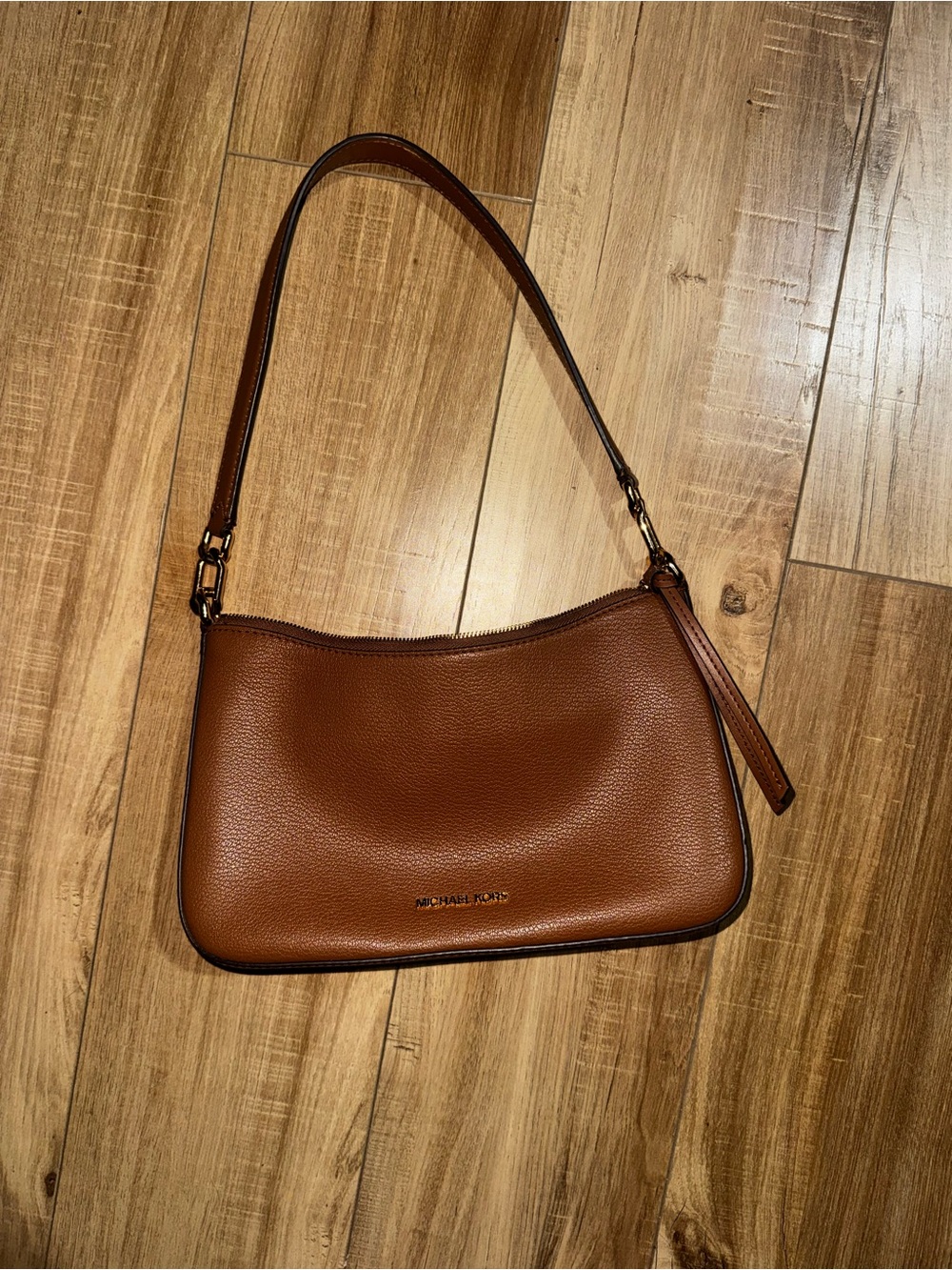 Michael Kors Cognac Pebble Leather Shoulder Bag